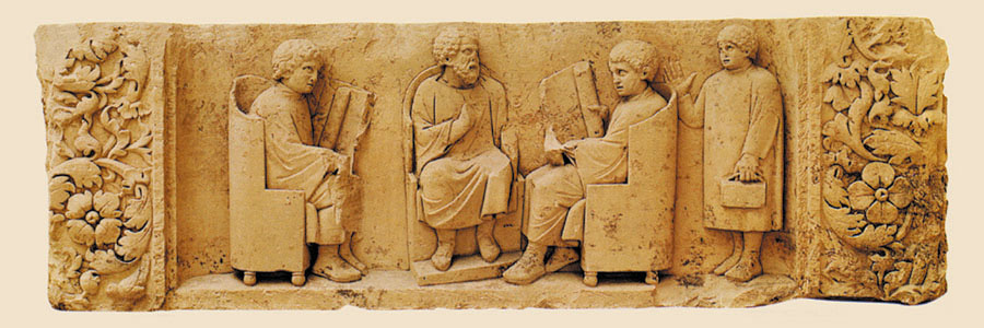 Römische Schule, Grabstein eines Lehrers<br>13 x 26 cm - Art-Nr. B113 - 8,80 Euro - 12.80 sfr