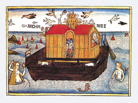 Die Arche Noah.<br> Holzschnitt aus der Nürnberger Bibel 1483                                                                     
                      <br> 19,5 x 17 cm - Art.-Nr. B218 - 5,95 Euro - 7,95 sfr.